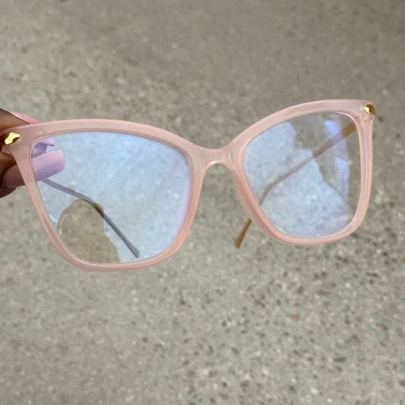 Pink & Gold Cat Eye Computer Sunglasses - Picture 3 of 7